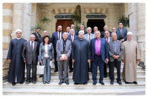 وزير الأوقاف خلال استقباله الوفد الإنجيلى
