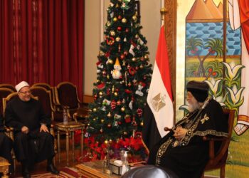 مفتي الجمهورية يلتقي البابا تواضروس للتهنئة بعيد الميلاد المجيد