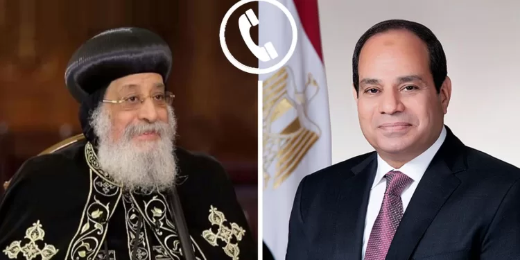 الرئيس يطمئن على البابا تواضروس