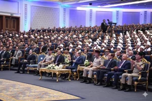 الرئيس وكبار رجال الدولة فى تخرج الأئمة من الاكاديمية العسكرية المصرية